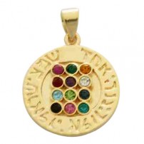 Gold Filled Circle Twelve Tribes Pendant